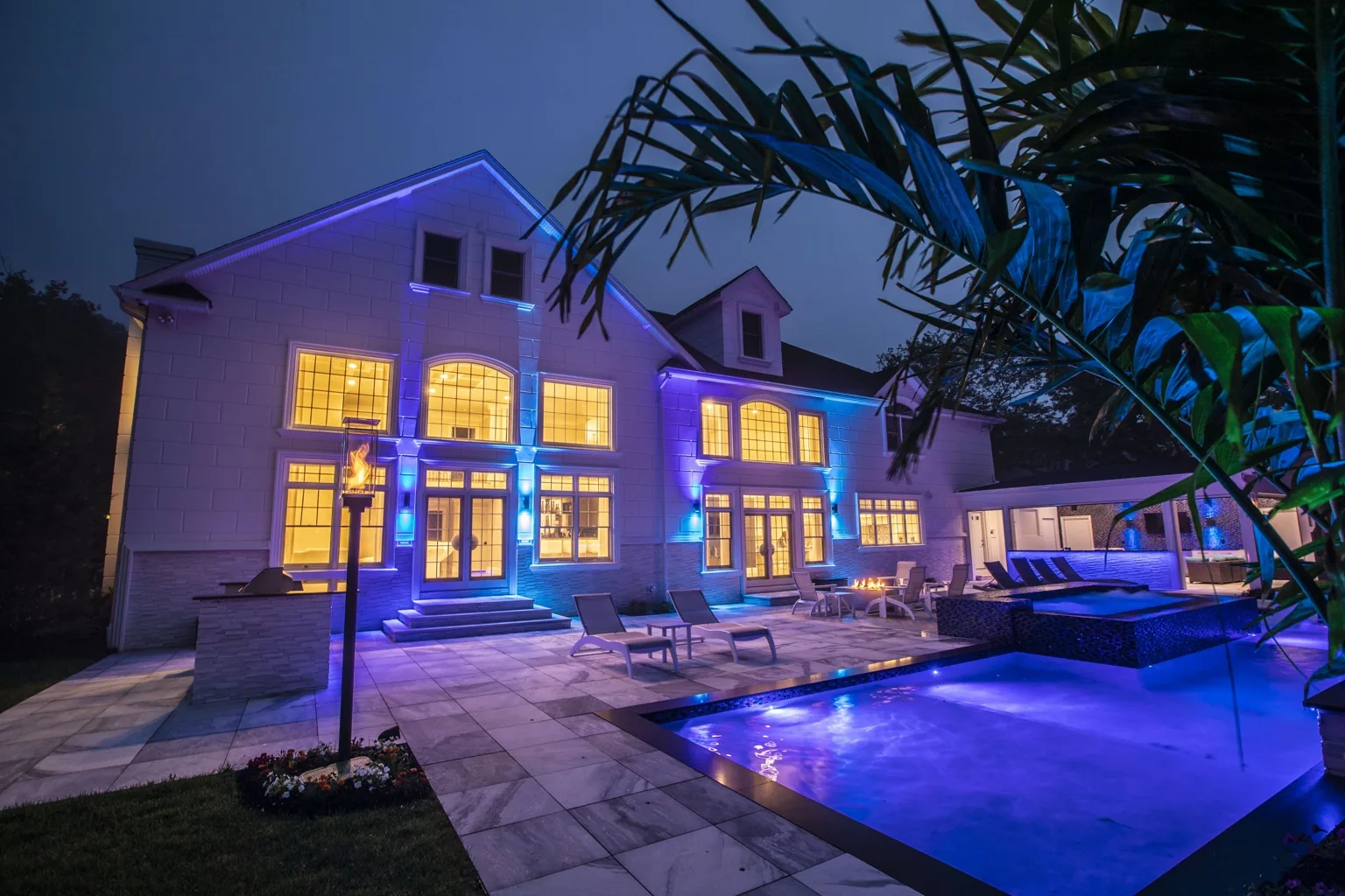 Dix Hills resort-style pool and outdoor living project