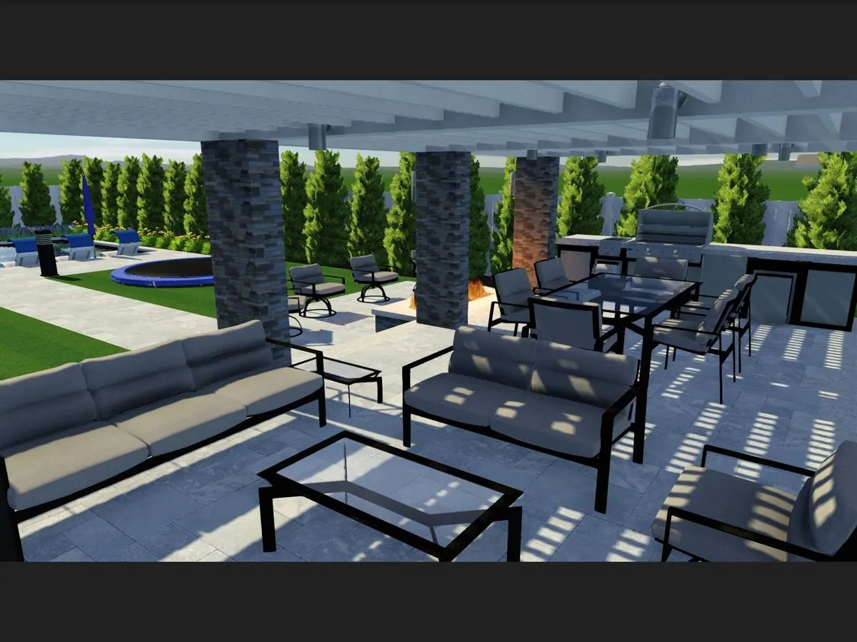 Covered pavilion virtual design