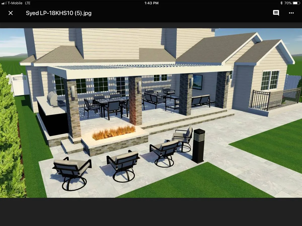 Pavilion and fire feature 3D design