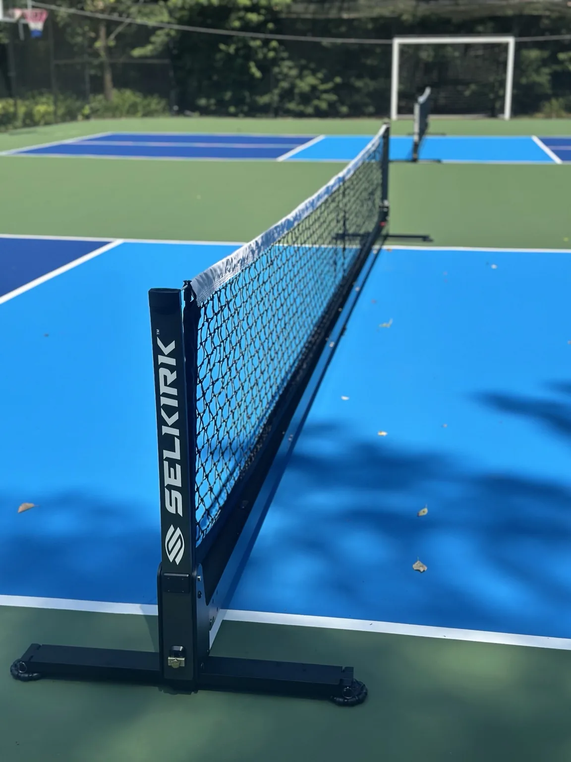 Selkirk pickleball net on completed court