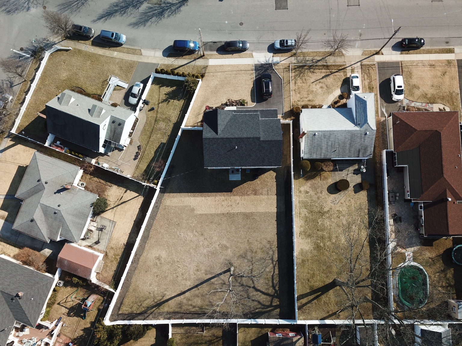 Existing Long Island backyard before design and construction