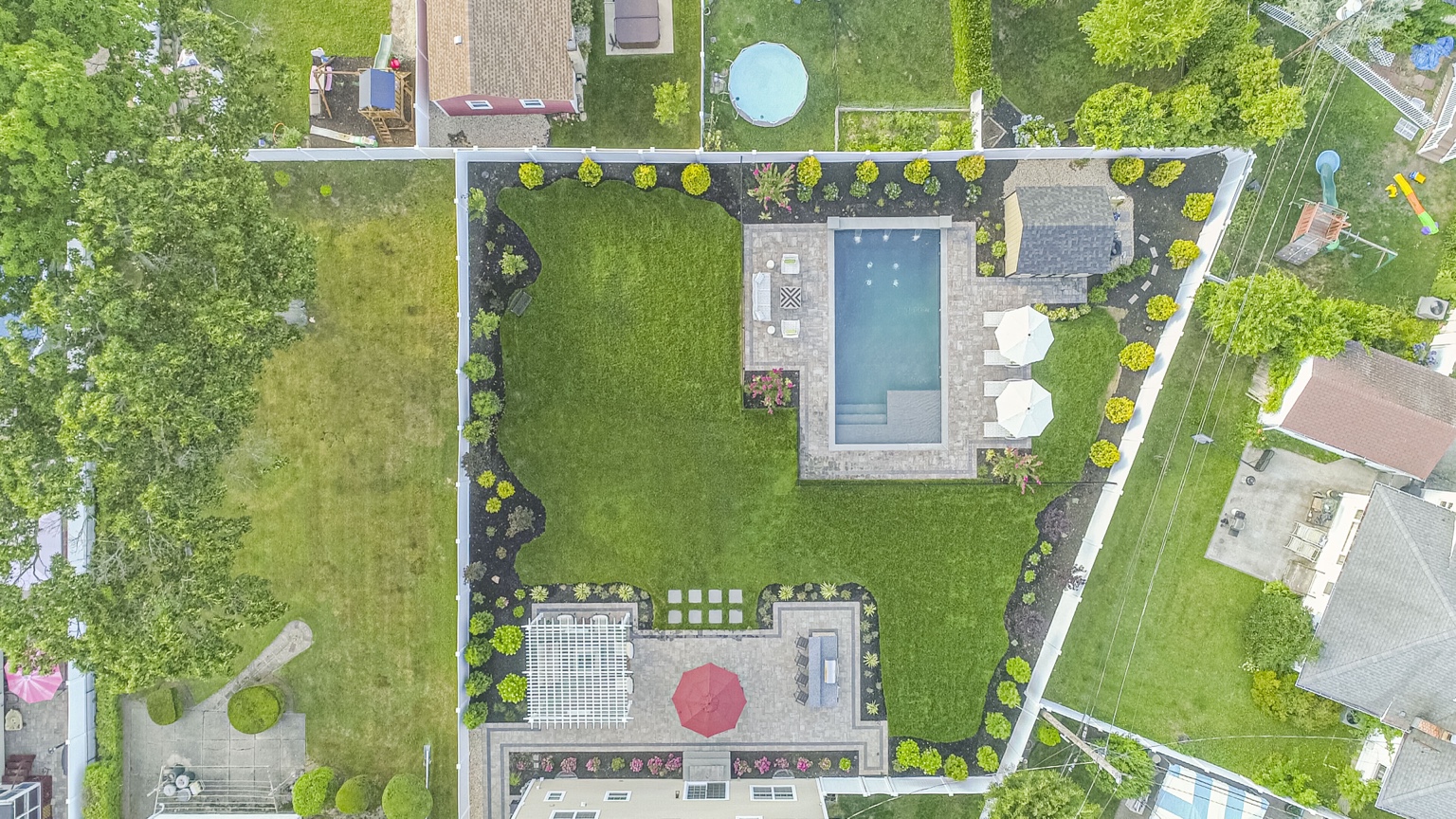 Completed backyard aerial