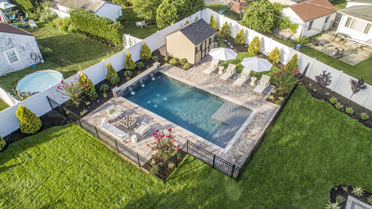 Completed pool and landscape detail